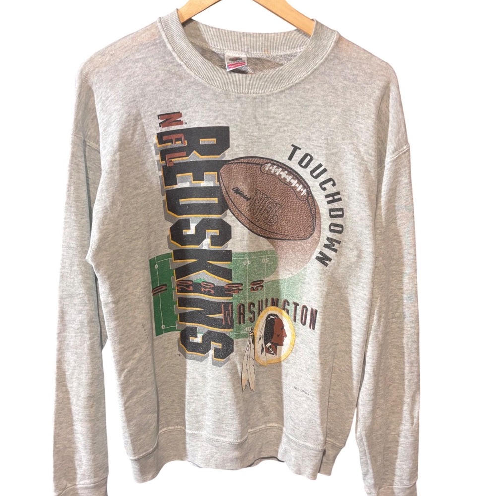 Fruit of the Loom Washington Redskins Sweatshirt Mens M Gray Vintage 1993